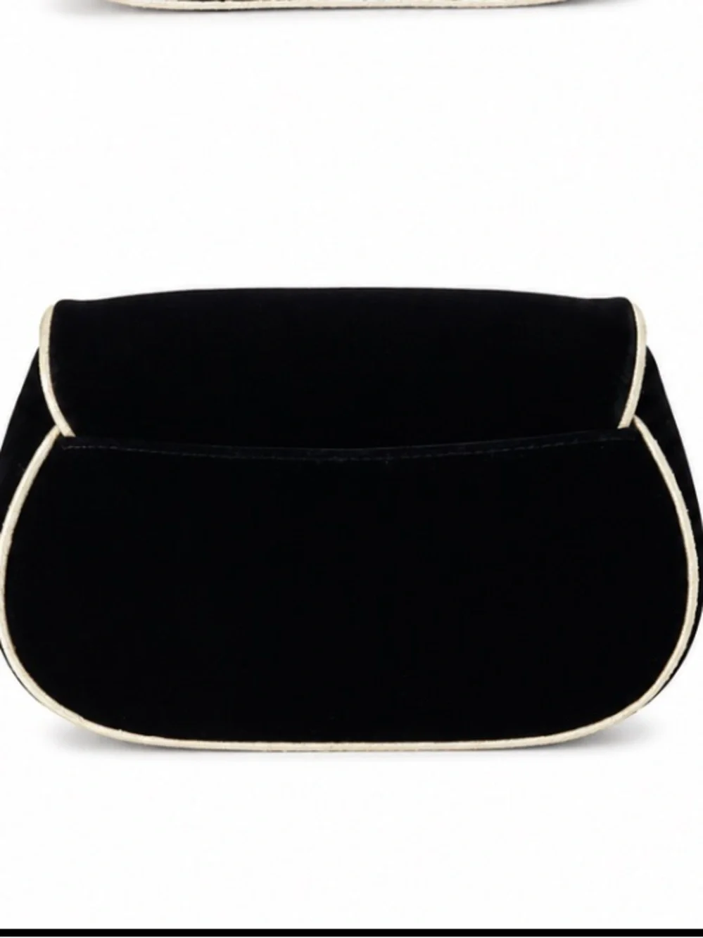 Dior Black Velvet Clutch with Gold Piping